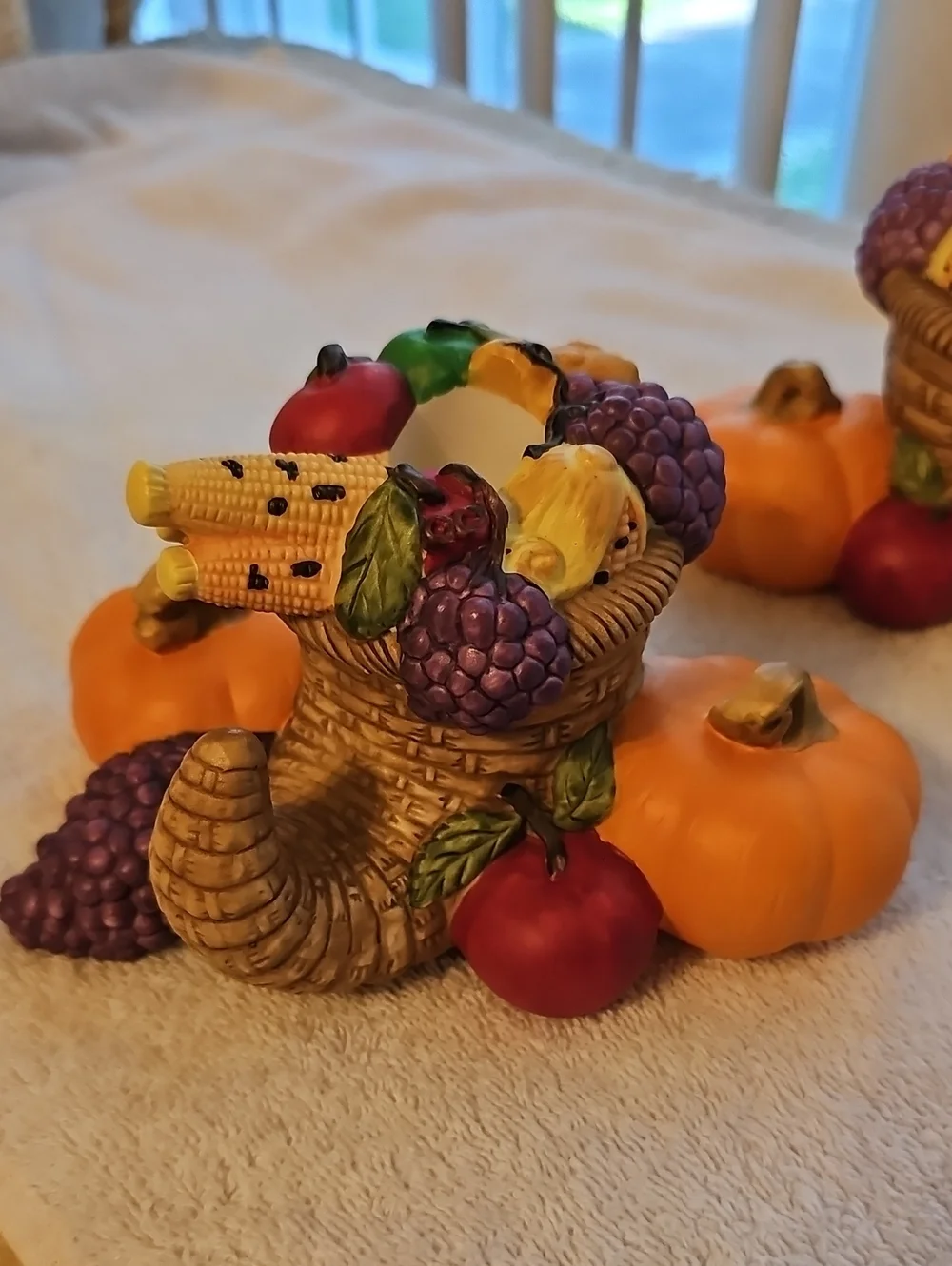 EUC Vintage Harvest Time PartyLite Ceramic Taper Candle Holders.